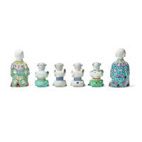 A Group of Six Chinese Export Porcelain "Laughing Boy" Figures