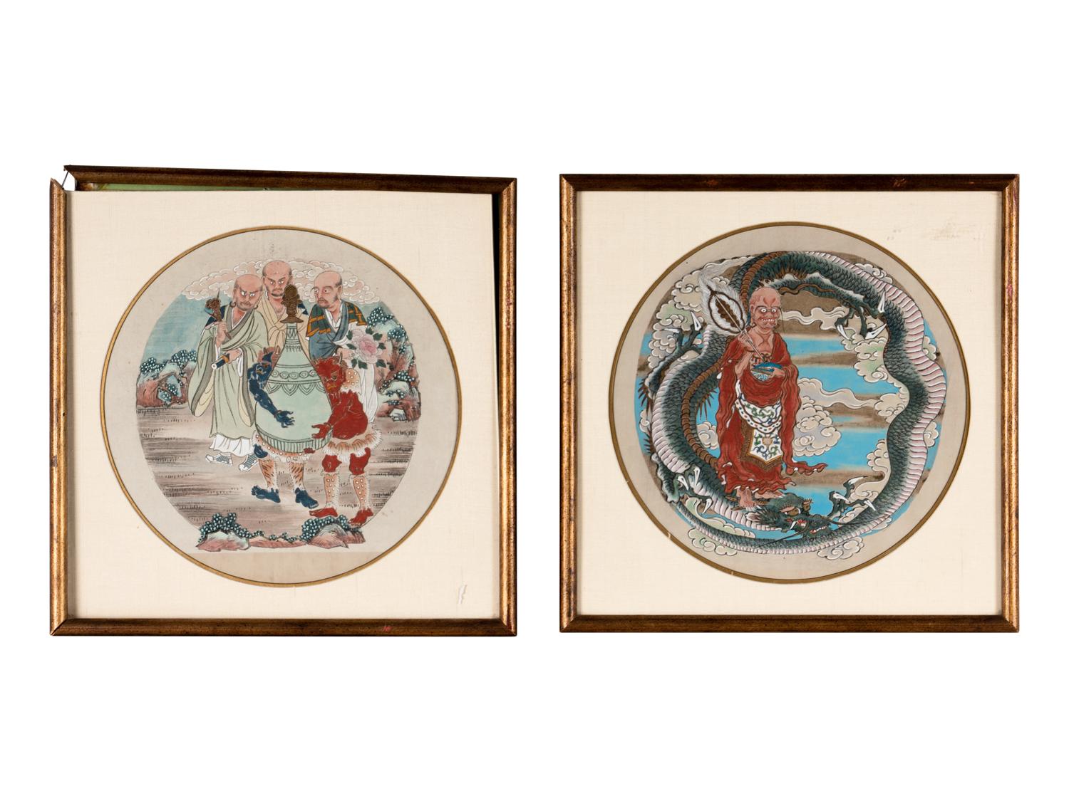 Two Chinese Ink and Color Paintings