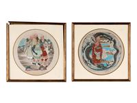 Two Chinese Ink and Color Paintings