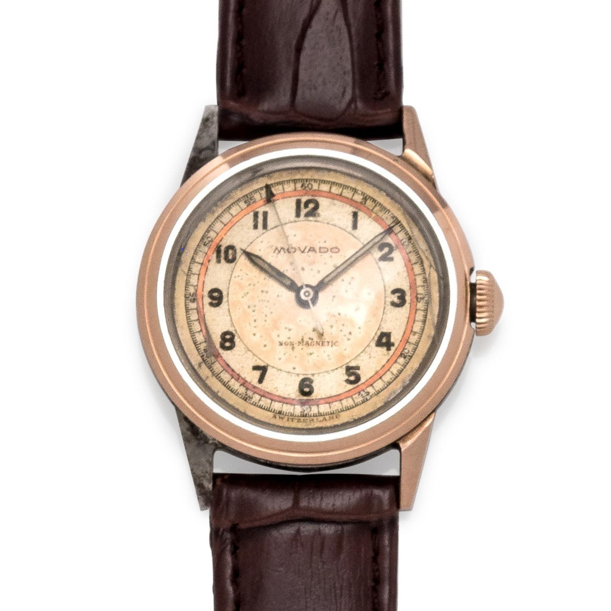 Movado, Stainless Steel and Pink Gold Wristwatch