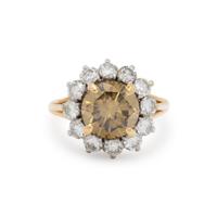 COLORED DIAMOND AND DIAMOND RING