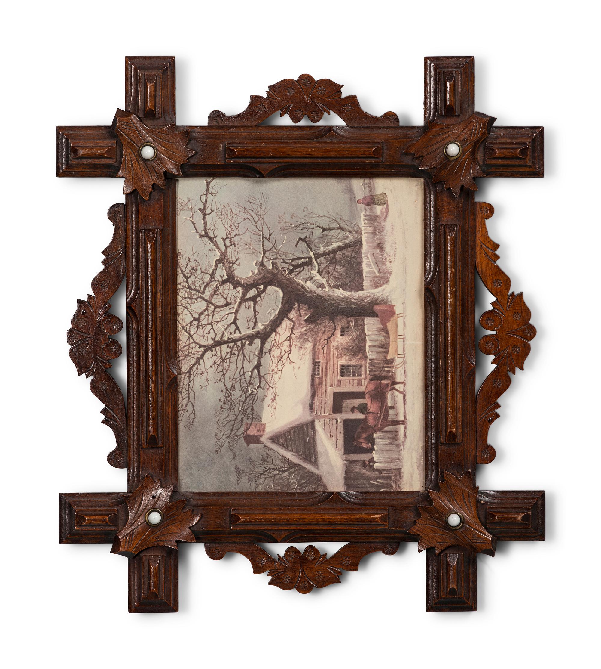 Four Adirondack Style Wood Picture Frames