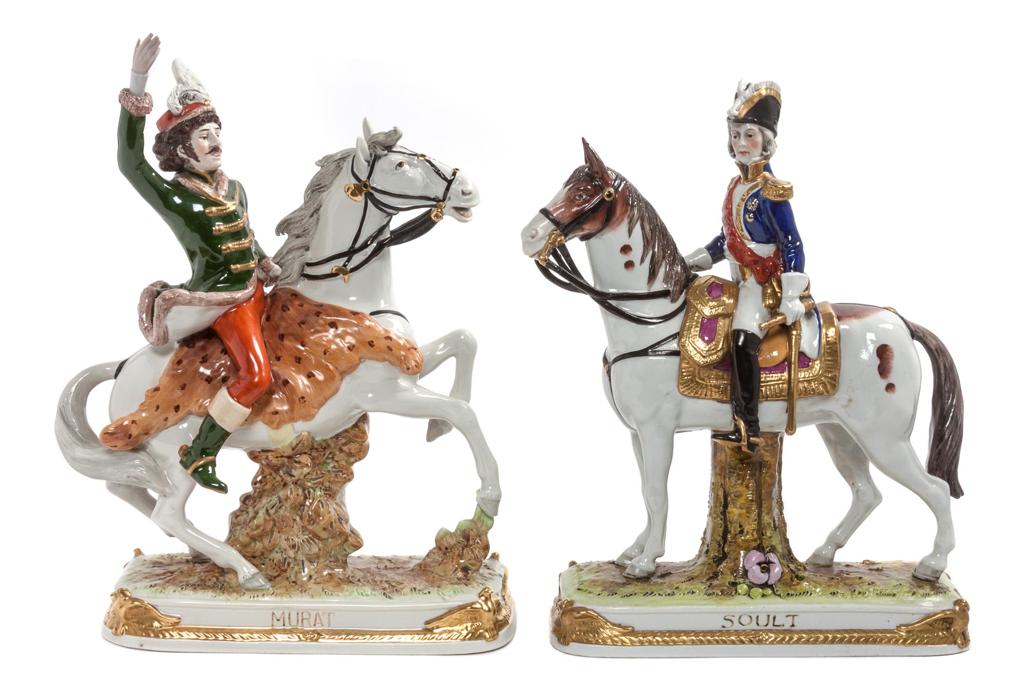 Two German Porcelain Equestrian Figures, Scheibe-Alsbach Height 11 1/4 inches. — FIRST HALF 20TH CENTURY
