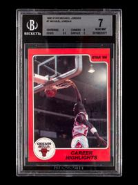 A 1986 Star Michael Jordan Set Career Highlights Card No. 7 (BGS 7 NEAR MINT)