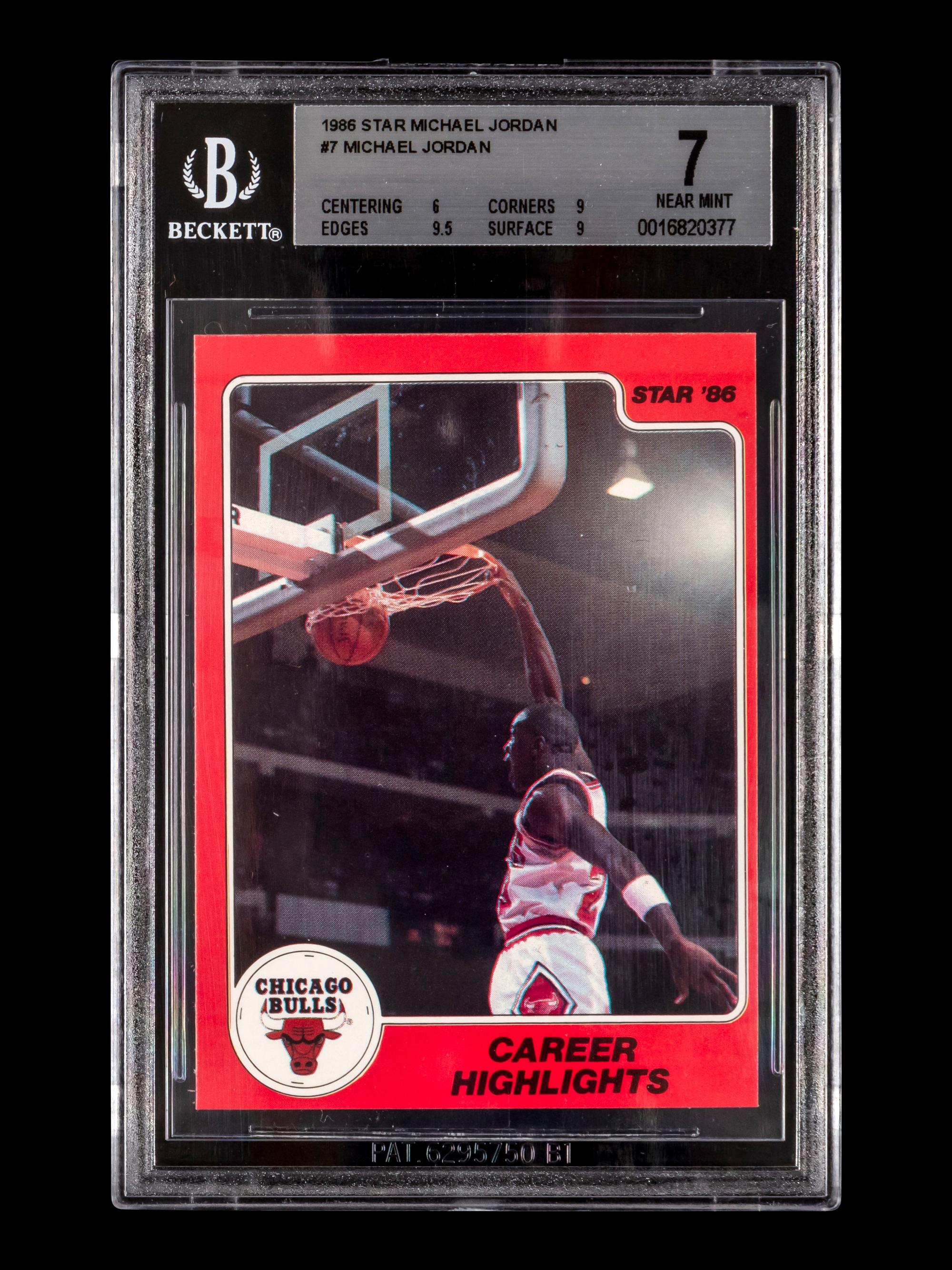 A 1986 Star Michael Jordan Set Career Highlights Card No. 7 (BGS 7 NEAR MINT)