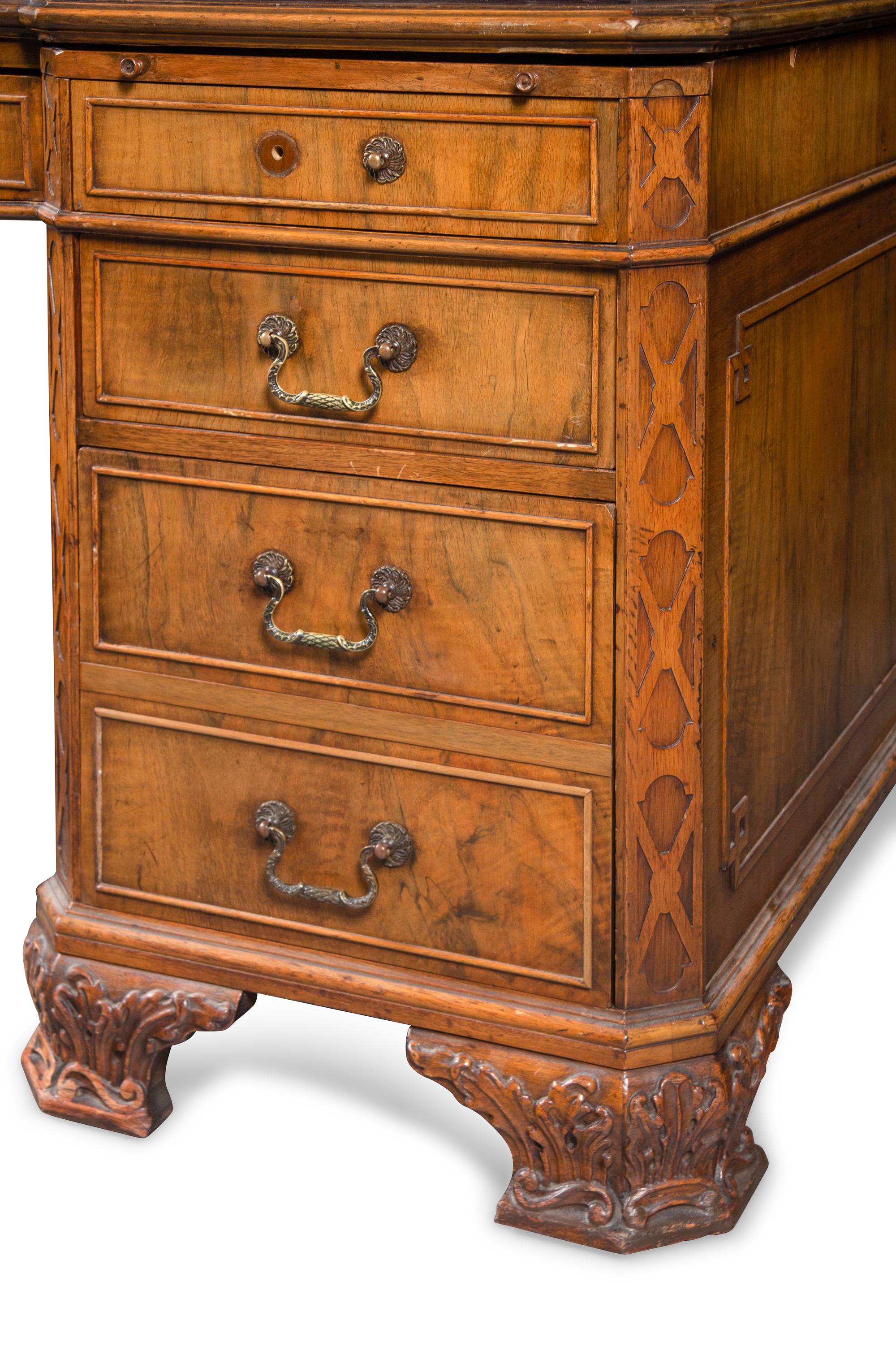 A George III Style Mahogany Pedestal Desk