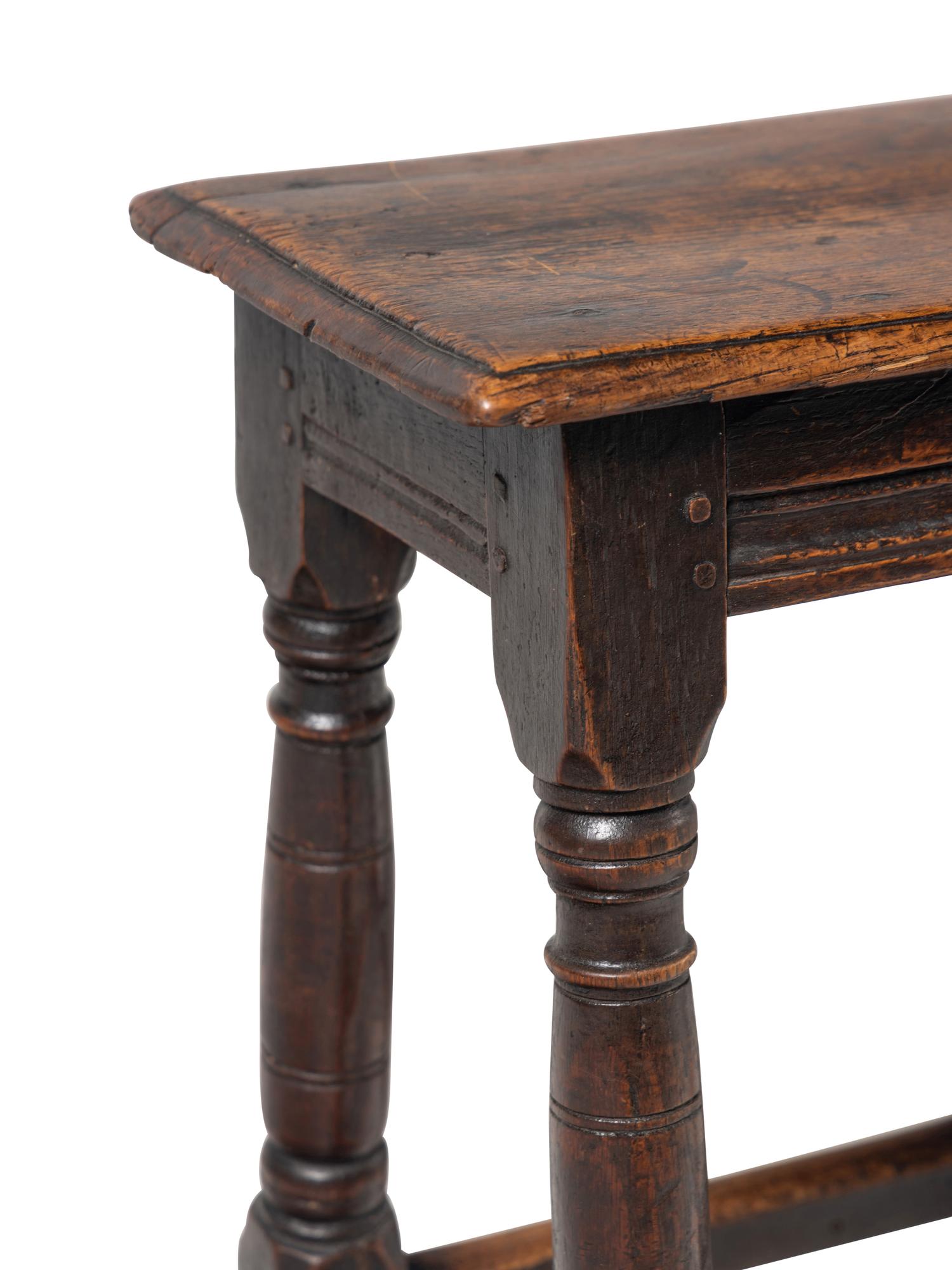 A William and Mary Oak Joint Stool