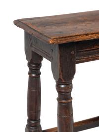 A William and Mary Oak Joint Stool
