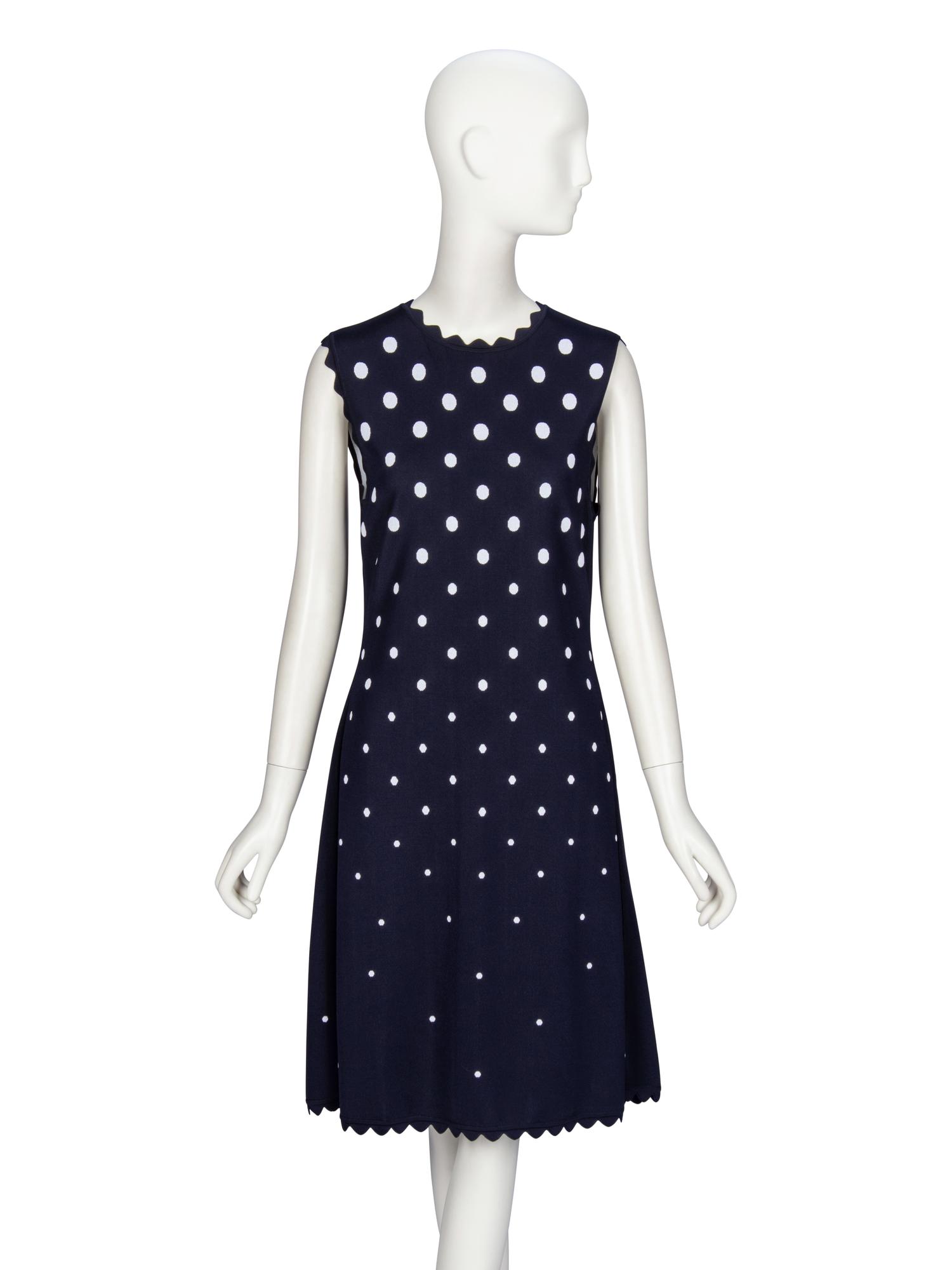 Oscar de la Renta, Polka Dot Dress & Cardigan Ensemble
