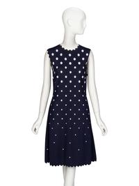 Oscar de la Renta, Polka Dot Dress & Cardigan Ensemble