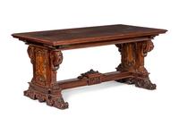 A Renaissance Revival Walnut Refectory Table