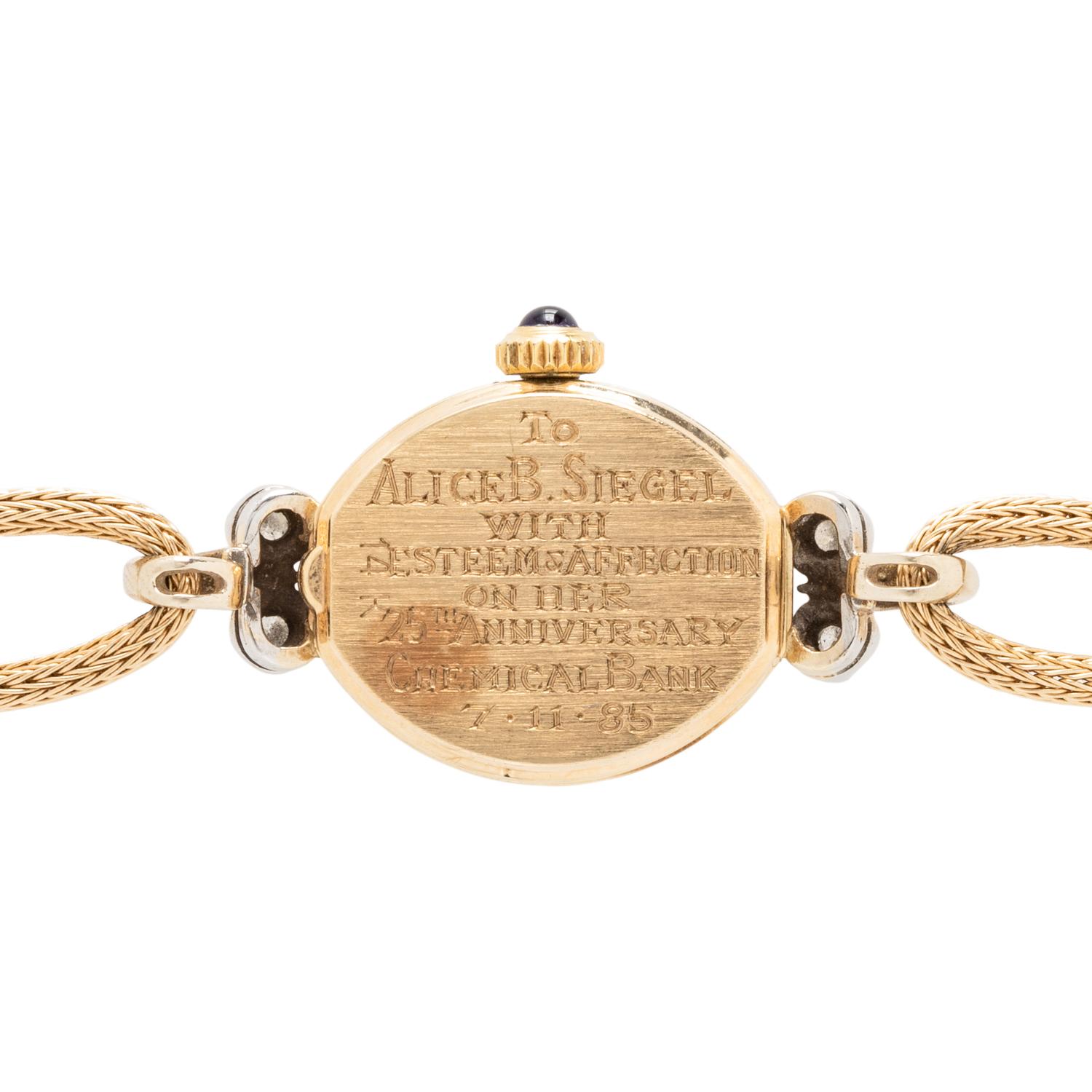 TIFFANY & CO., 14K YELLOW GOLD AND DIAMOND WATCH