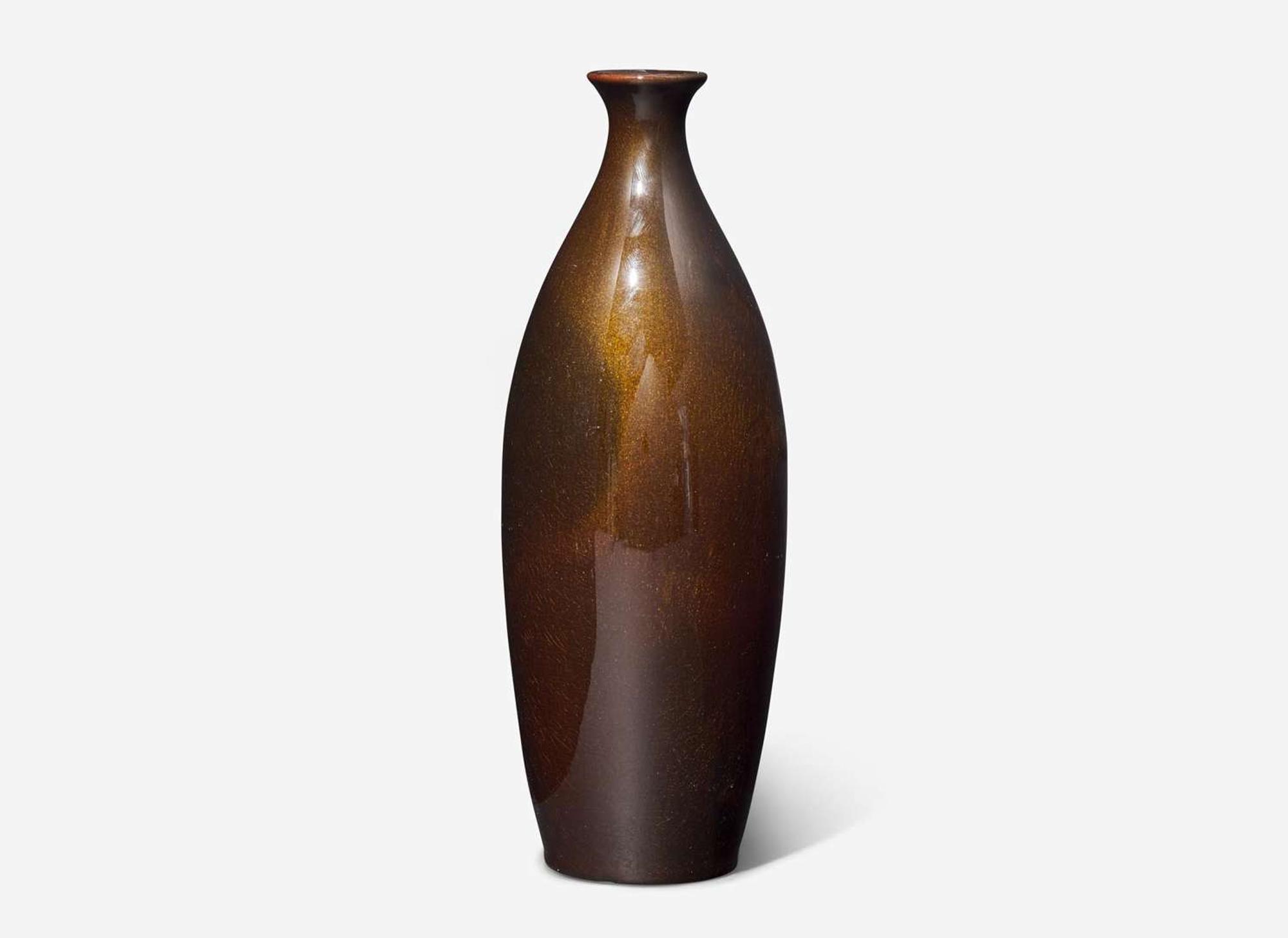 Albert Valentien for Rookwood Pottery, Tiger Eye Vase with Dragon