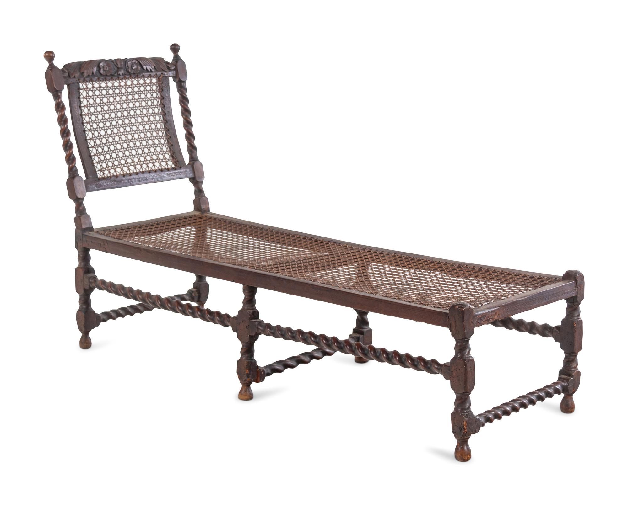 A William and Mary Carved Oak Daybed
