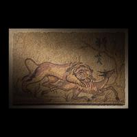 A Roman Style Stone Mosaic Panel with a Lion Hunting Prey