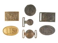 [MILITARIA]. 7 belt plates, incl. dug examples.