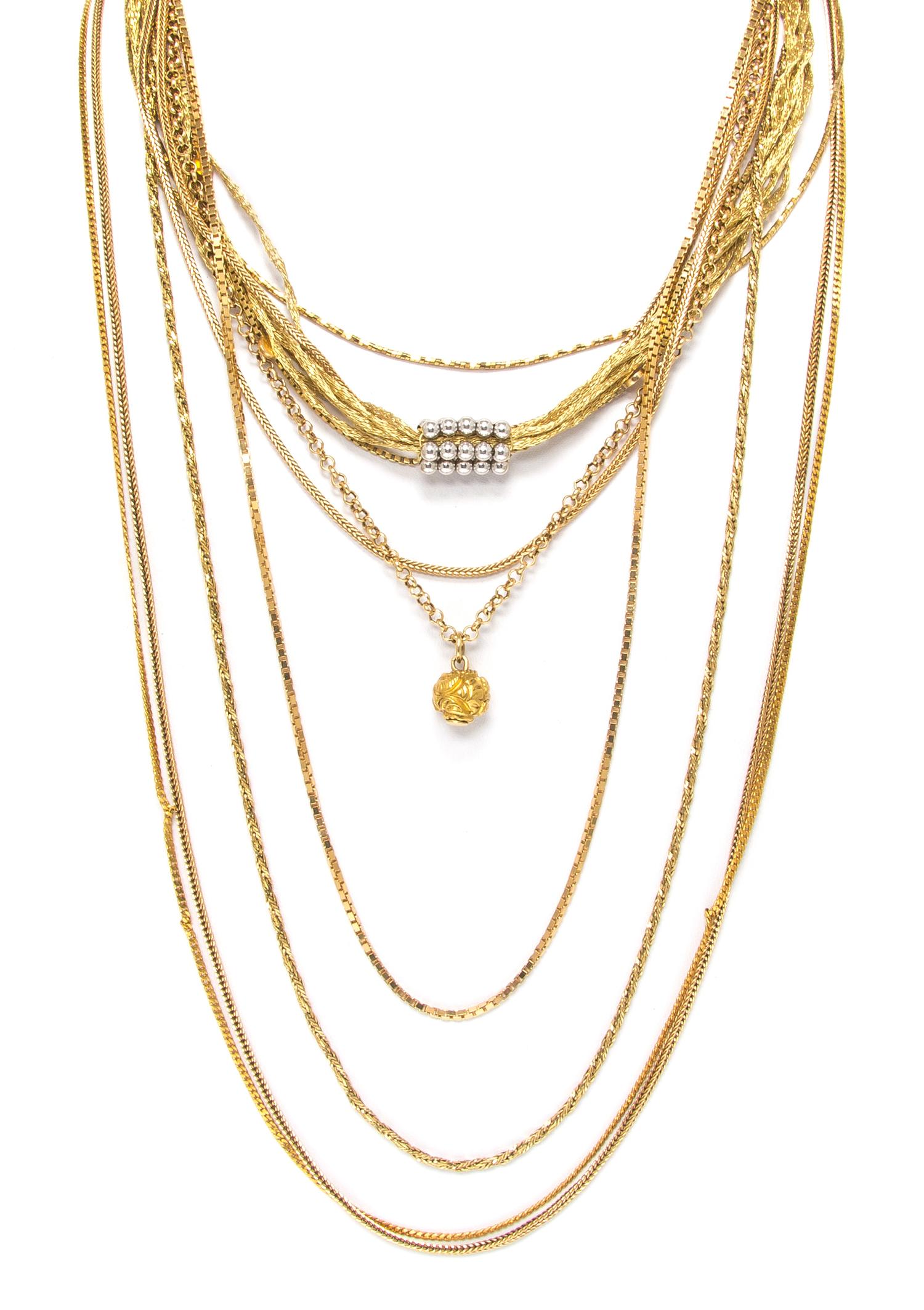 A Collection of Yellow Gold Chain Necklaces, 50.10 dwts.