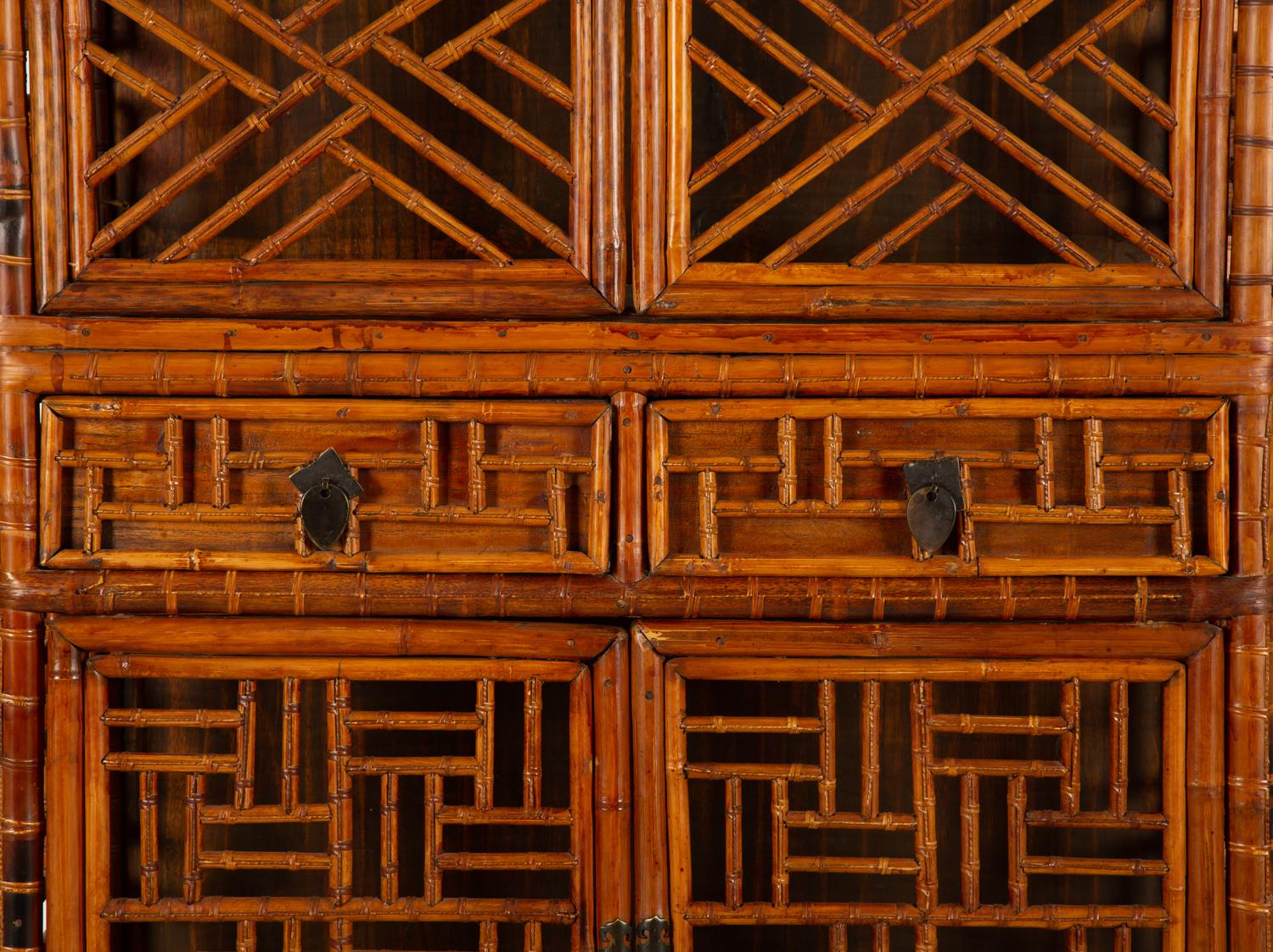 An Asian Design Bamboo Cabinet — 20th Century