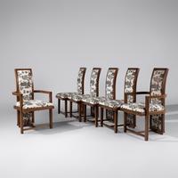 Taliesin dining chairs, set of six, c. 1955 Heritage Henredon USA