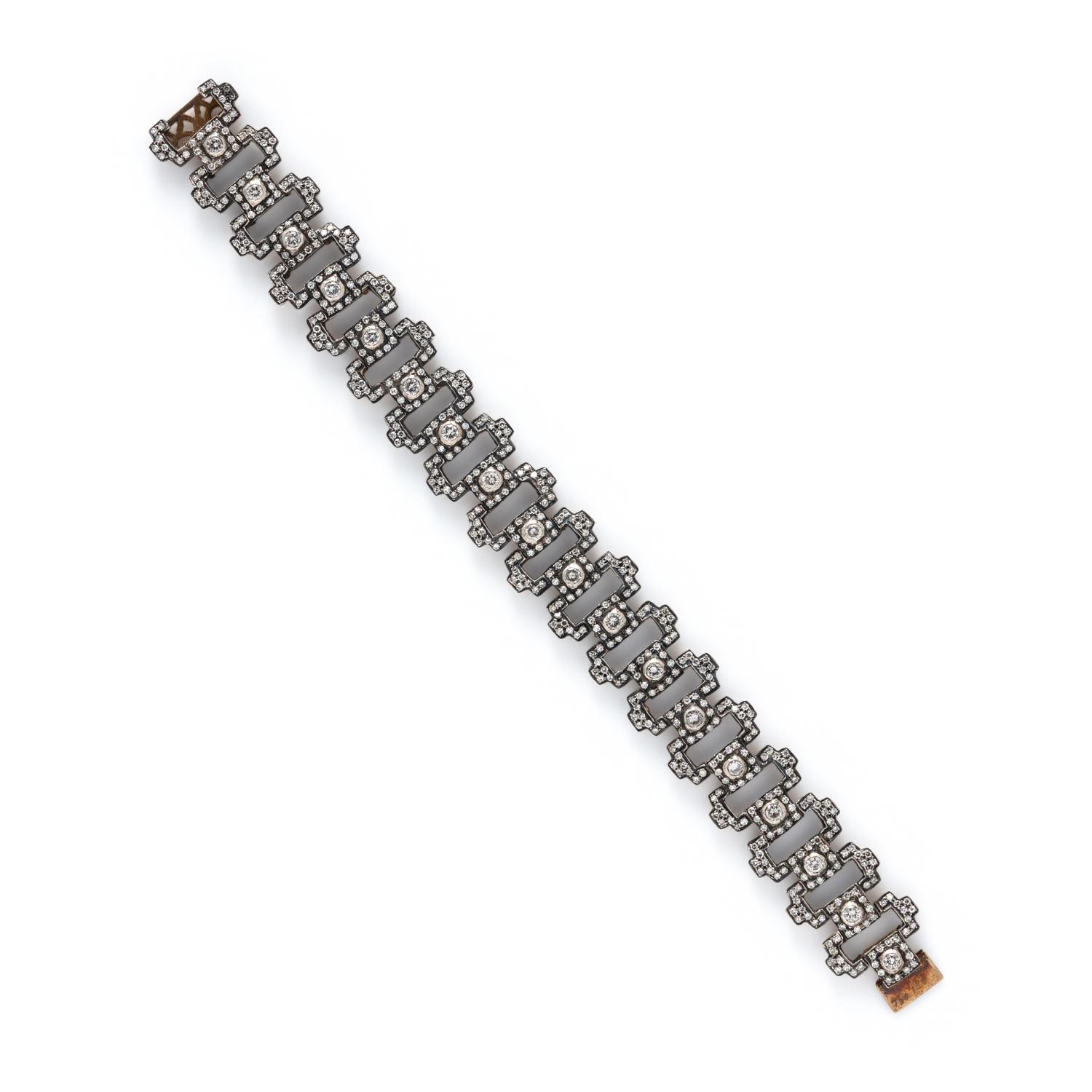 BLACKENED GOLD AND DIAMOND BRACELET