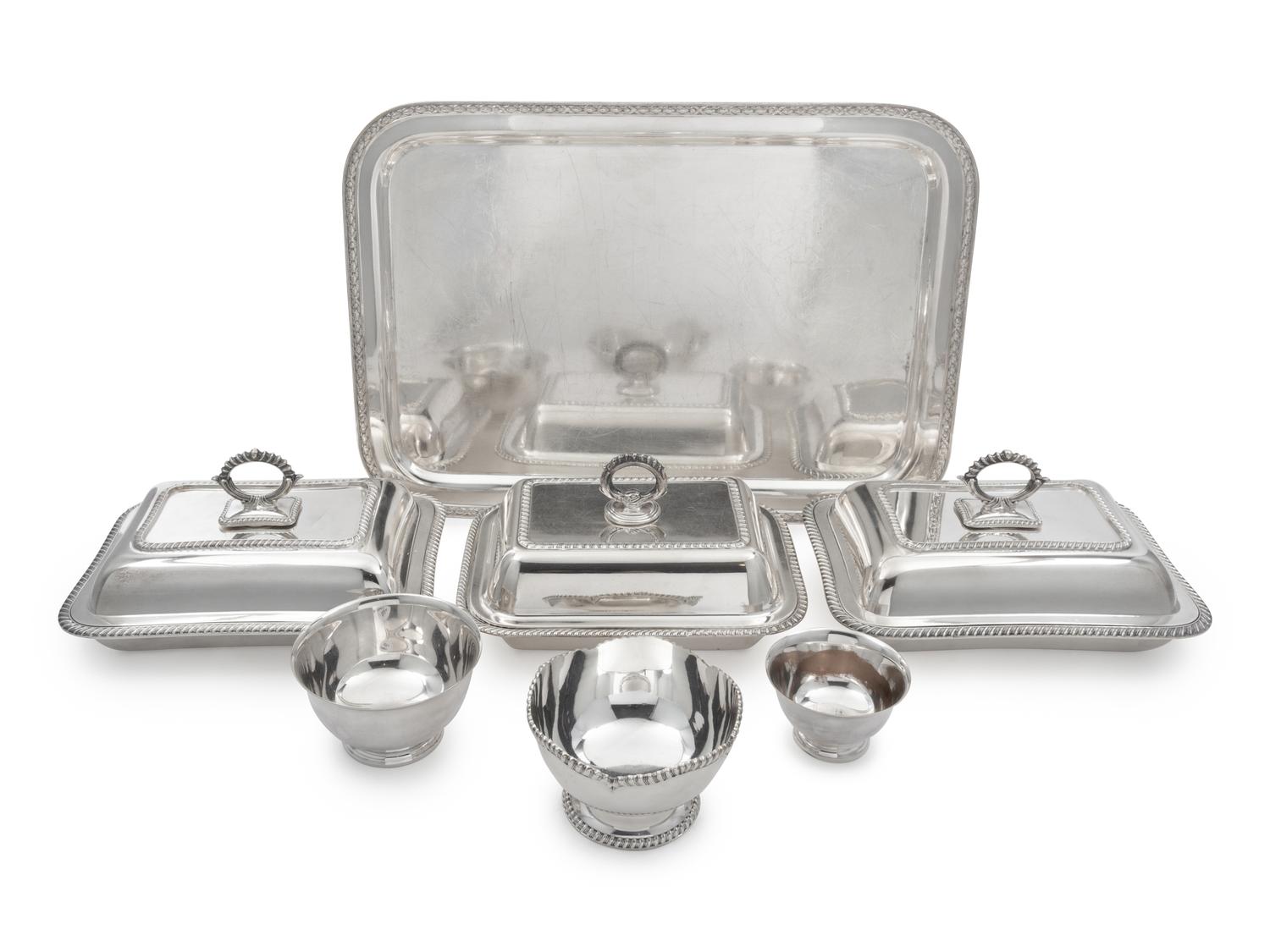 A Collection of Silver-Plate Serving Trays — Late 19th Century and Later