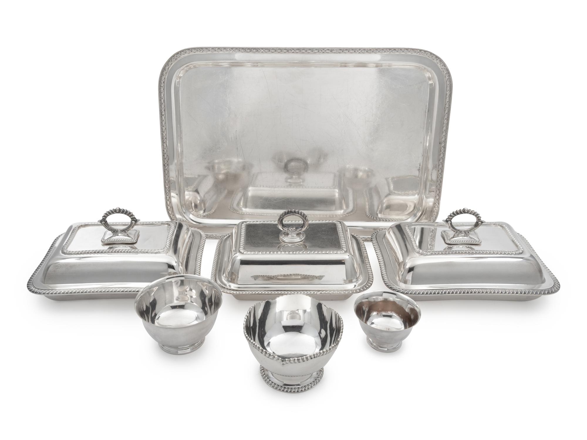 A Collection of Silver-Plate Serving Trays — Late 19th Century and Later