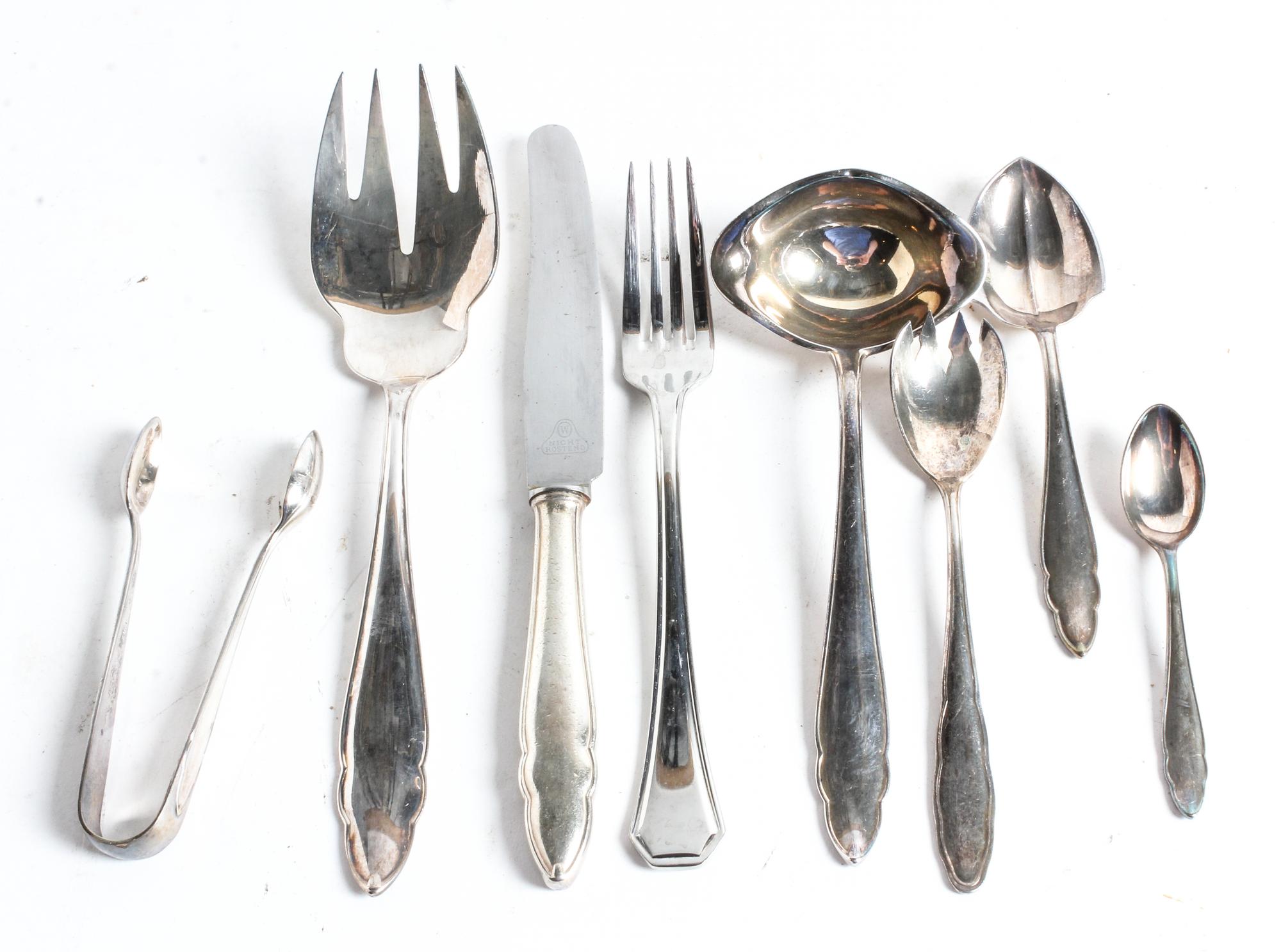 An Assembled German Silver-Plate Flatware Service, , approximately 30 items.