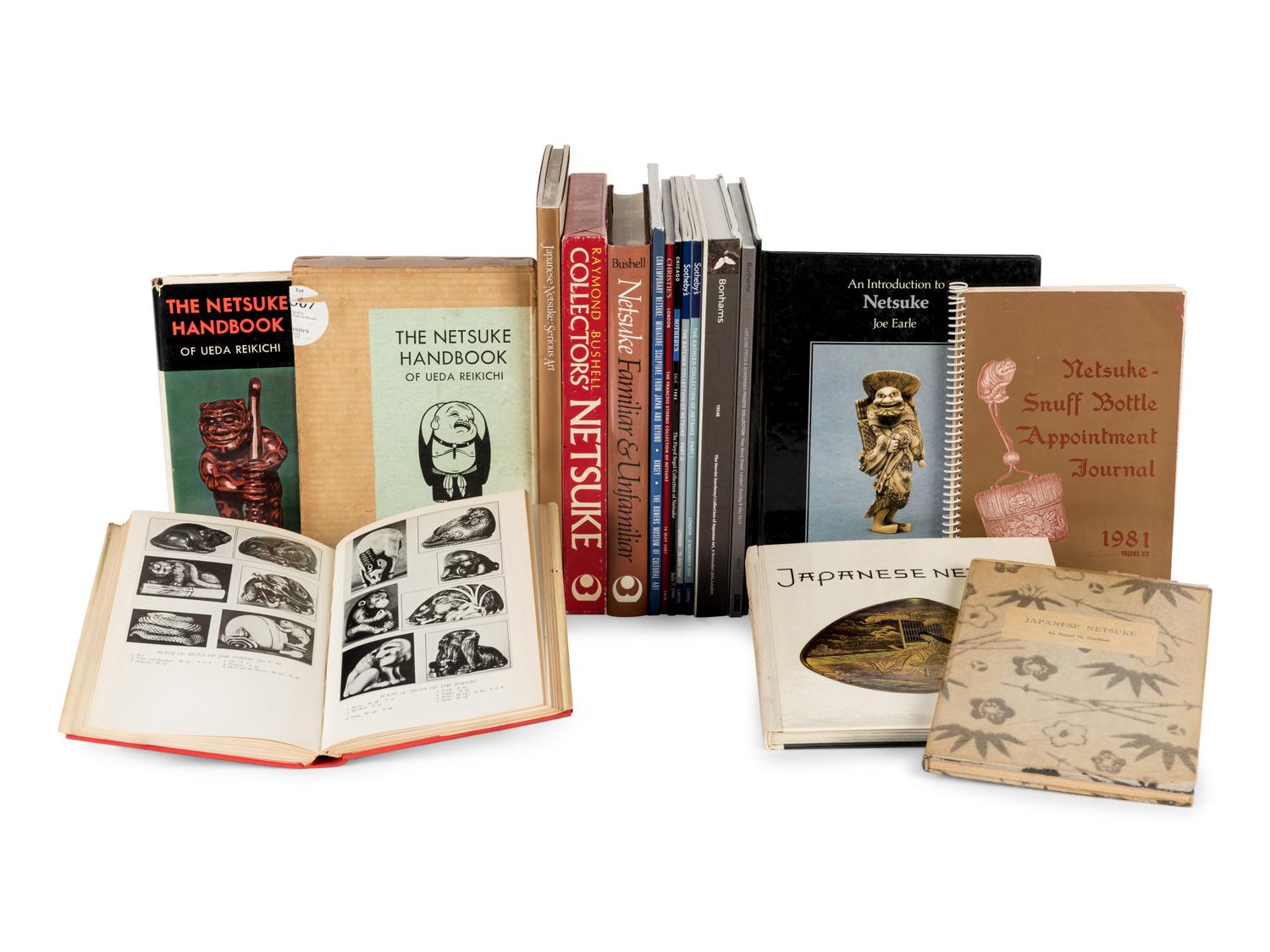 [NETSUKE] A group of reference works and auction catalogues about Japanese Netsukes