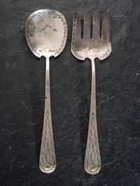 Navajo Heavily Stamped Salad Servers