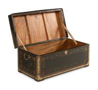 A Brass-Studded Painted Leather Trunk