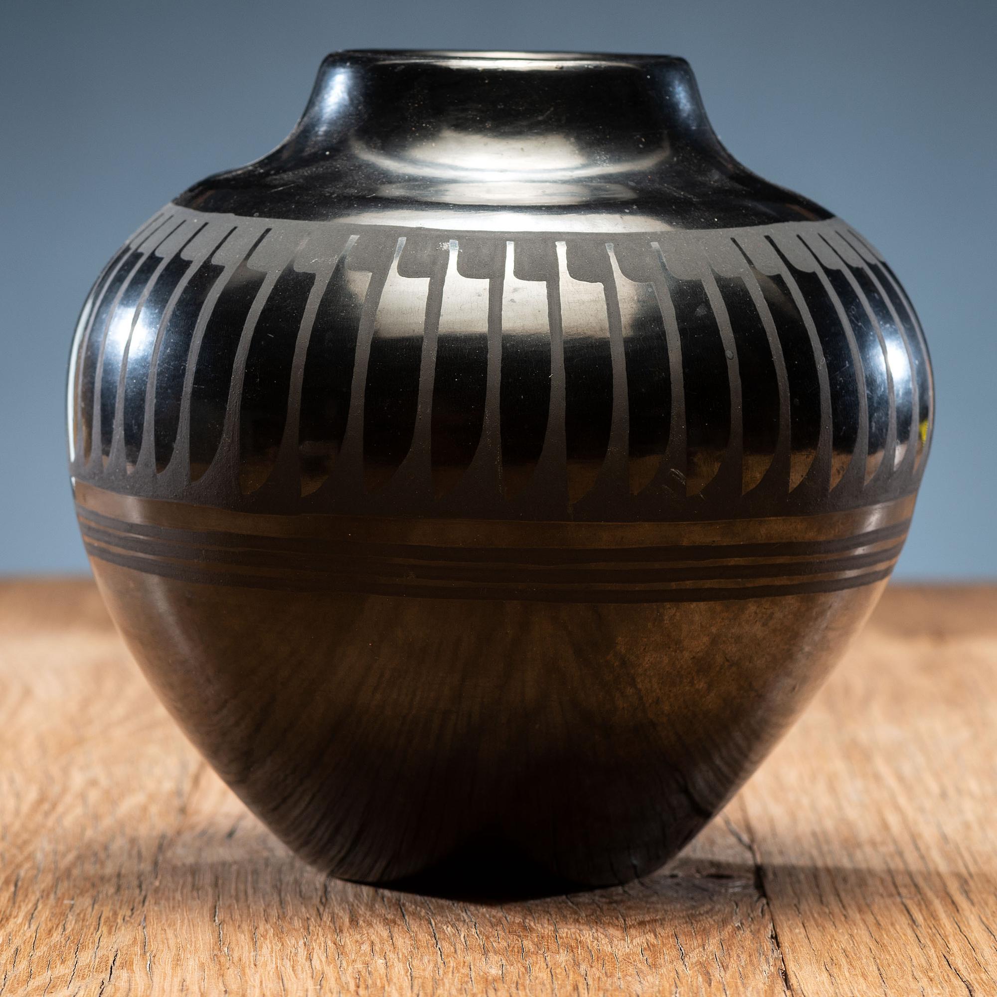 Santana and Adam Martinez (San Ildefonso, 1909-2002 / 1903-2000) Blackware Pottery Bowl