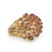 YELLOW GOLD AND PINK SAPPHIRE RING