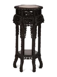A Chinese Carved Hardwood Pedestal