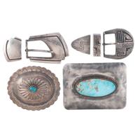 Group of Navajo and Hopi Belt Buckles and Ranger Sets