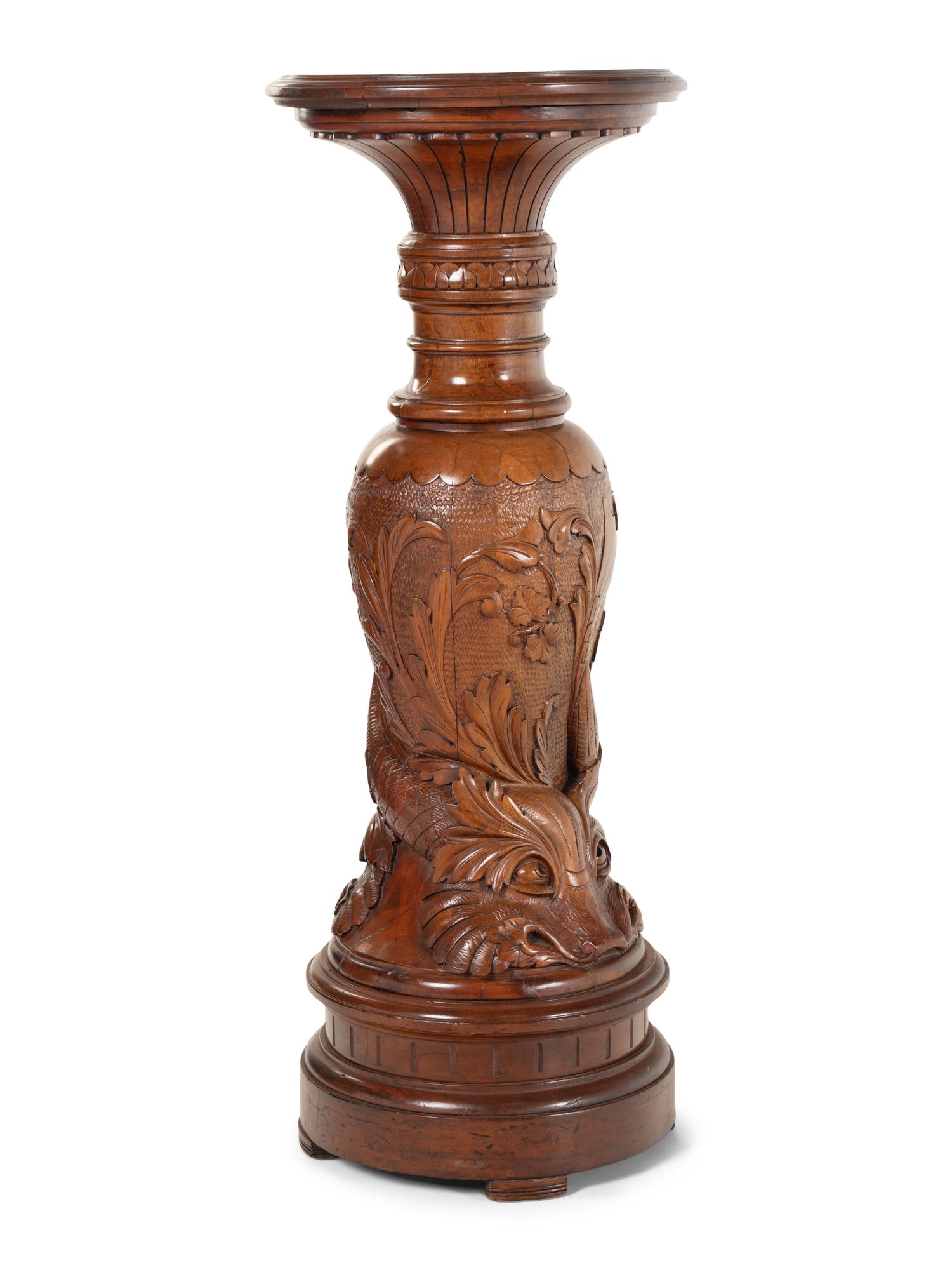 A Continental Carved Pedestal