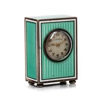CARTIER, BELLE ÉPOQUE, ENAMEL MIGNONETTE DESK CLOCK