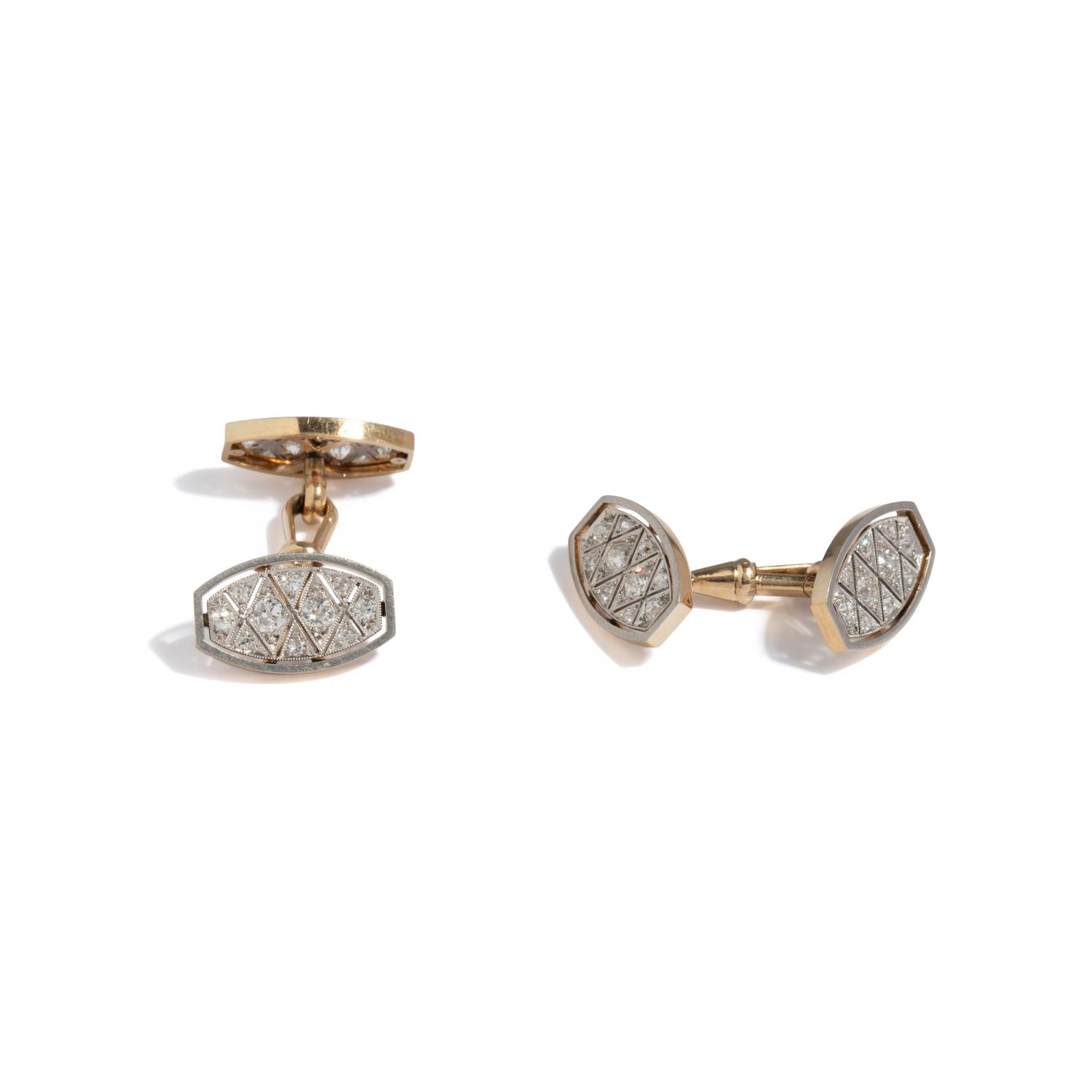 EDWARDIAN, DIAMOND CUFFLINKS