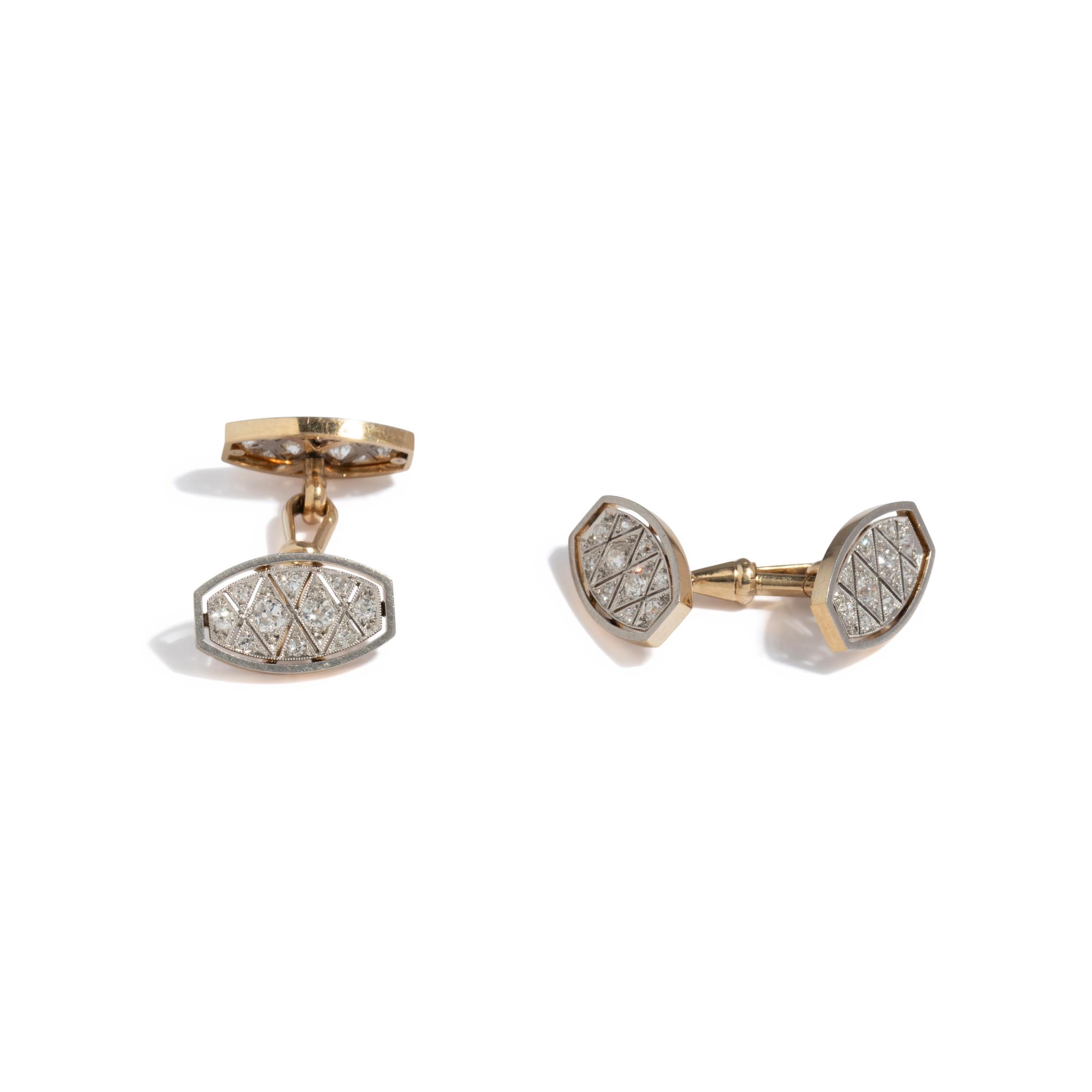 EDWARDIAN, DIAMOND CUFFLINKS