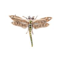 ANTIQUE, DIAMOND AND MULTIGEM DRAGONFLY BROOCH