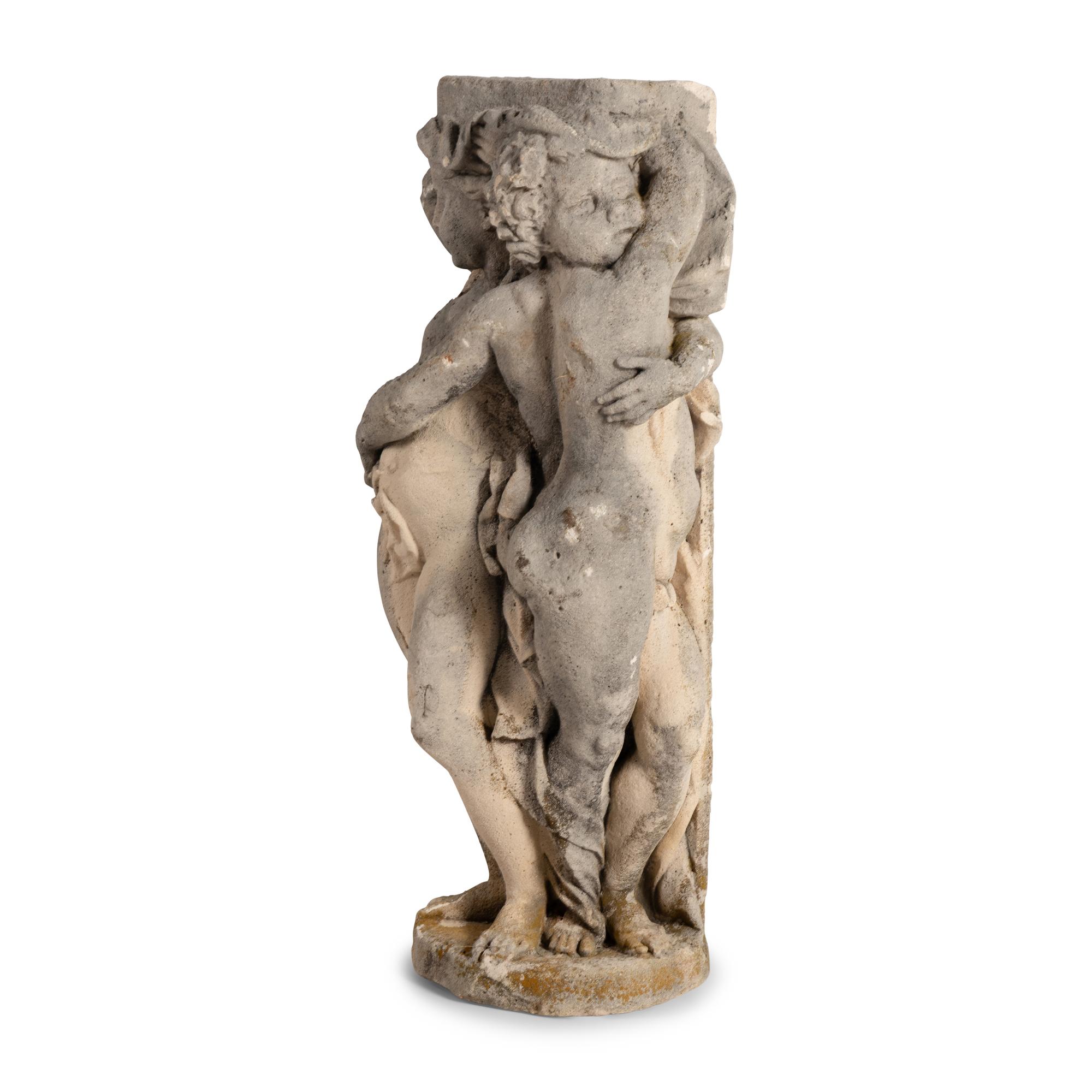A Cast Stone Garden Figural Group