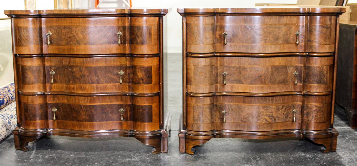 A Pair of William & Mary Style Walnut Chests Height 29 inches. — 20TH CENTURY