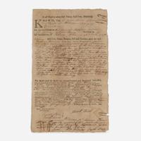 [Declaration of Independence] [Connecticut] Williams, William Partially-Printed Document, signed