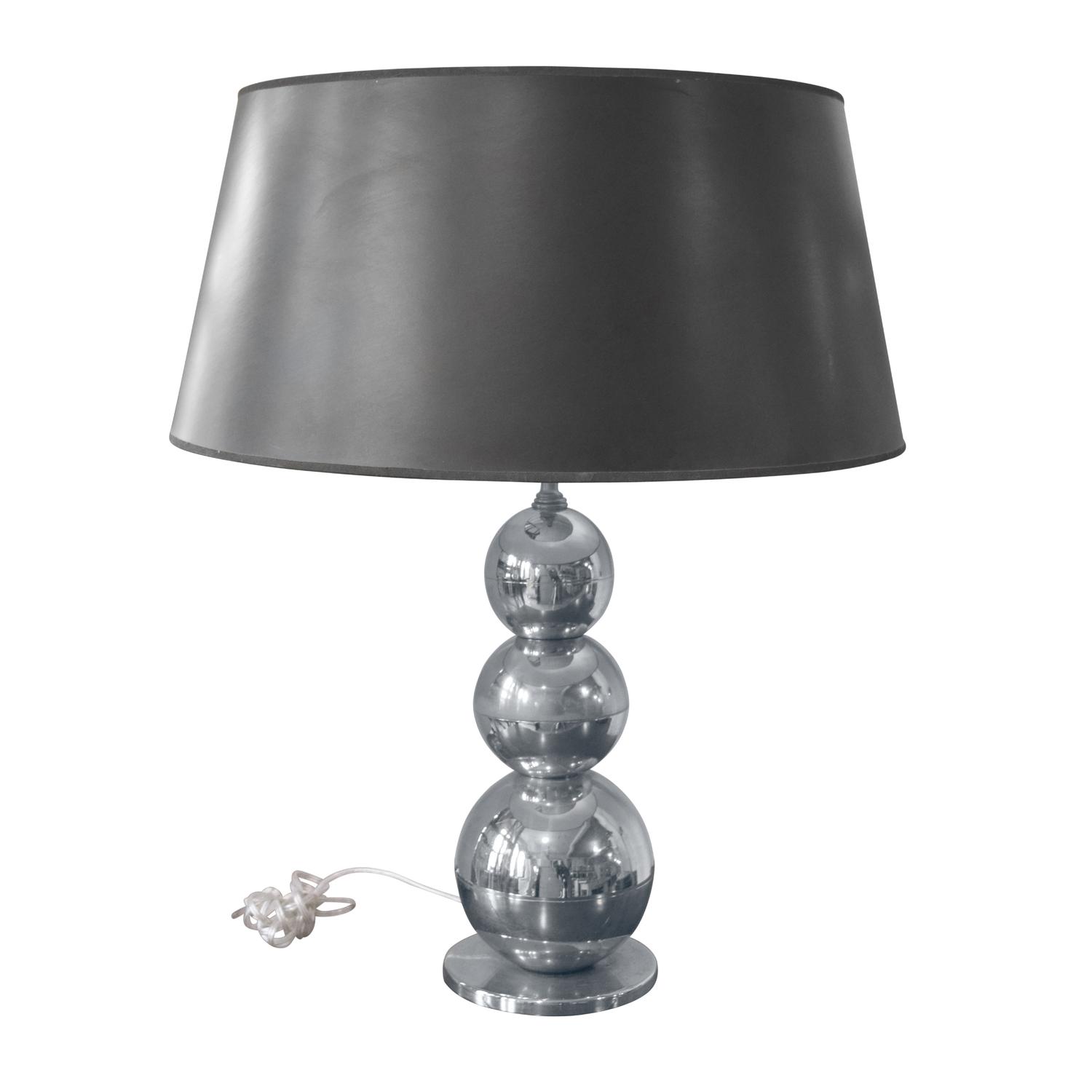 A Mid Century Glass Table Lamp 6.5" W x 6.5" D x 21" H (width and depth are of the base, not shade) — United States, Mid-20th Century