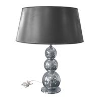 A Mid Century Glass Table Lamp 6.5" W x 6.5" D x 21" H (width and depth are of the base, not shade) — United States, Mid-20th Century