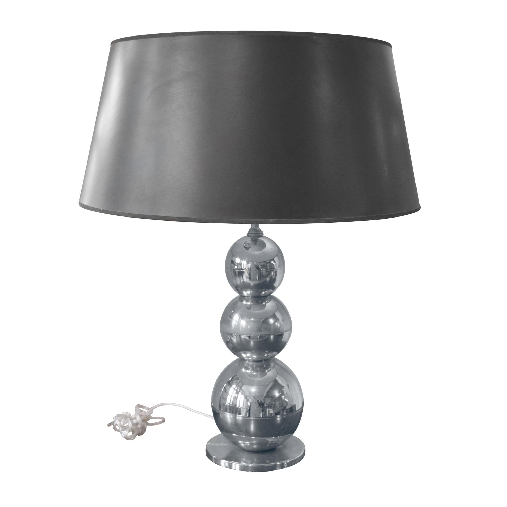 A Mid Century Glass Table Lamp 6.5" W x 6.5" D x 21" H (width and depth are of the base, not shade) — United States, Mid-20th Century