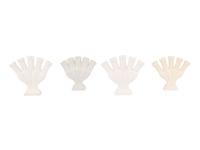Four White Glazed Ceramic Tulip Vases