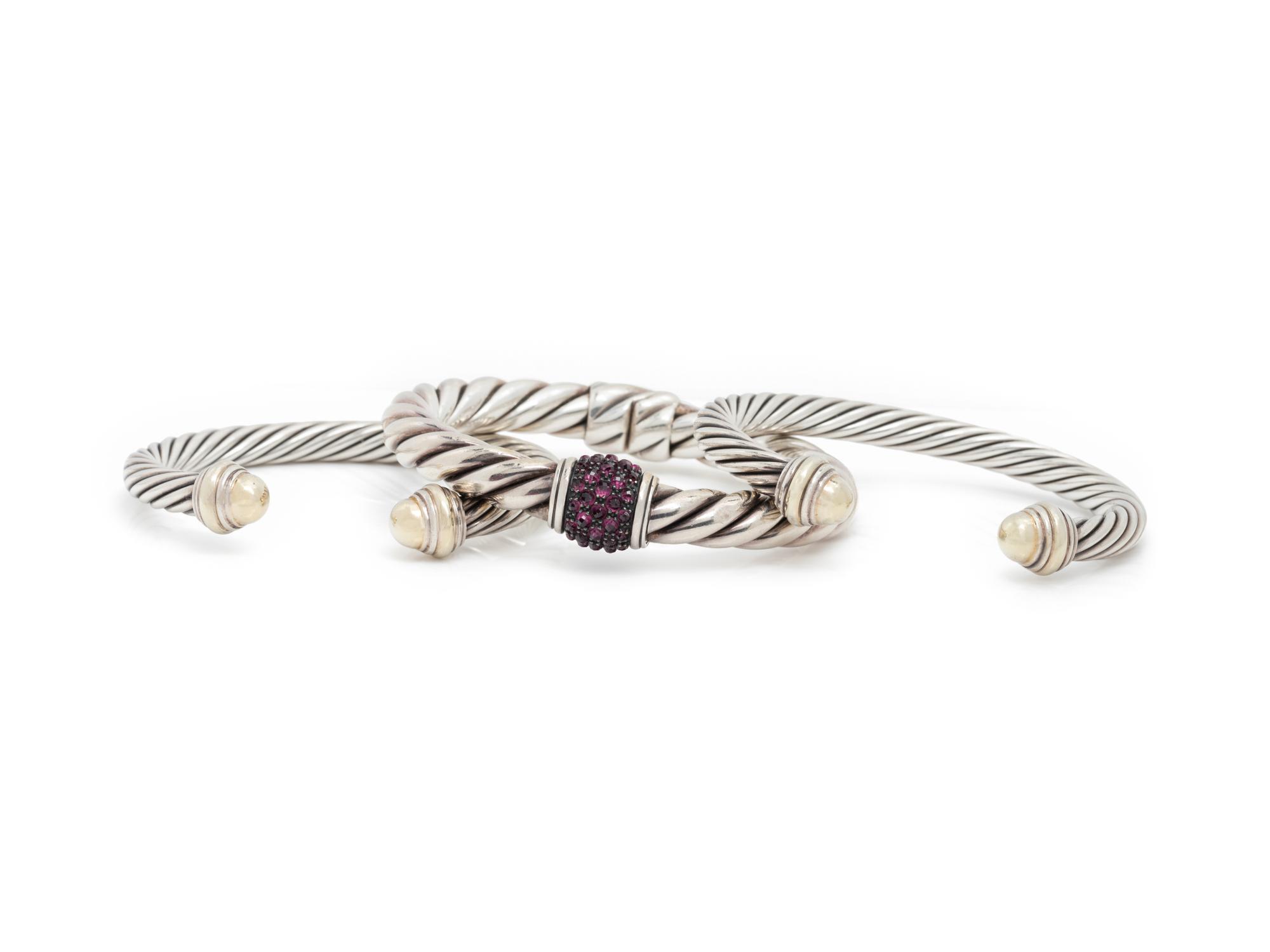 DAVID YURMAN, STERLING SILVER BRACELETS