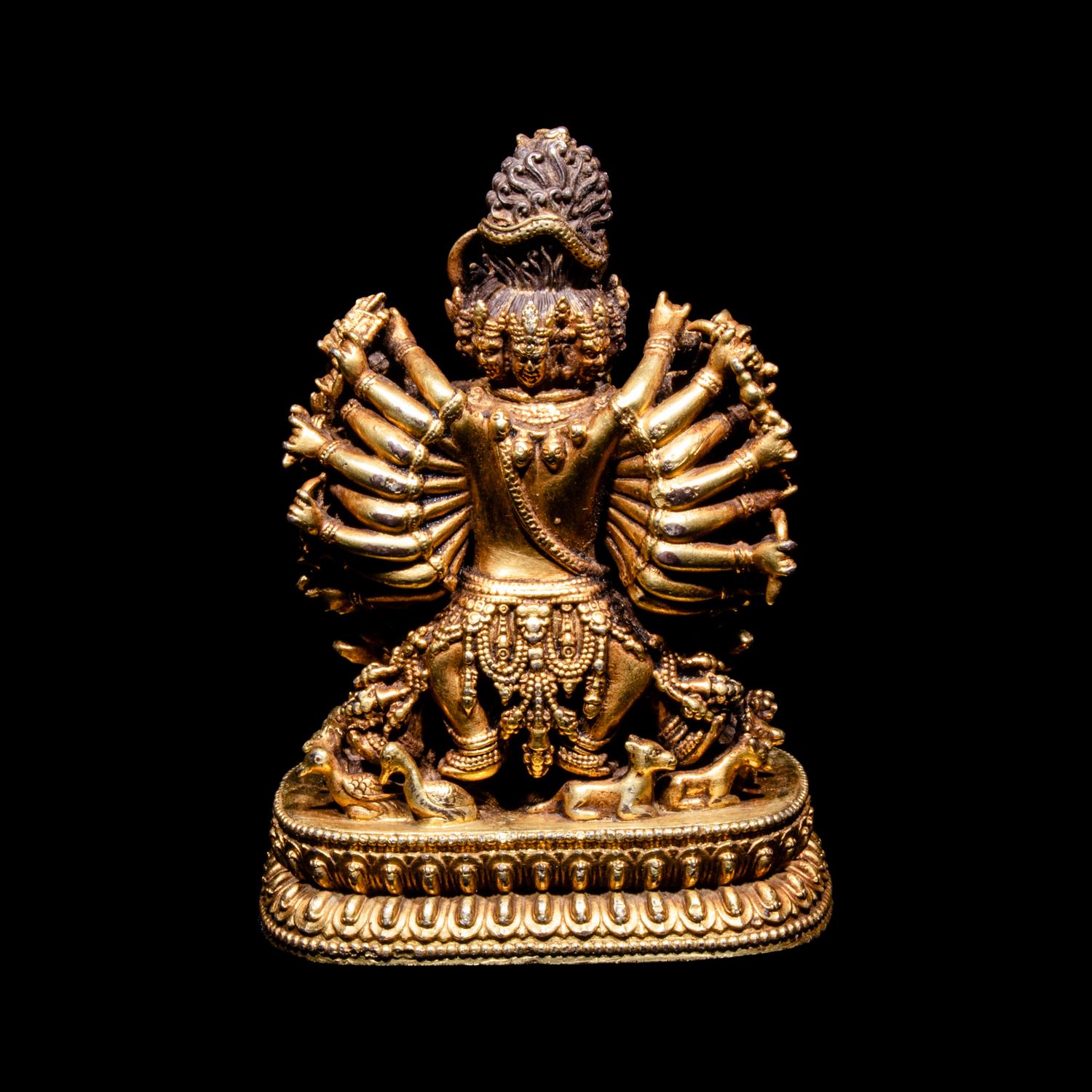 A Sino-Tibetan Gilt Silver Figure of Yamantaka 銀鎏金大威德金剛