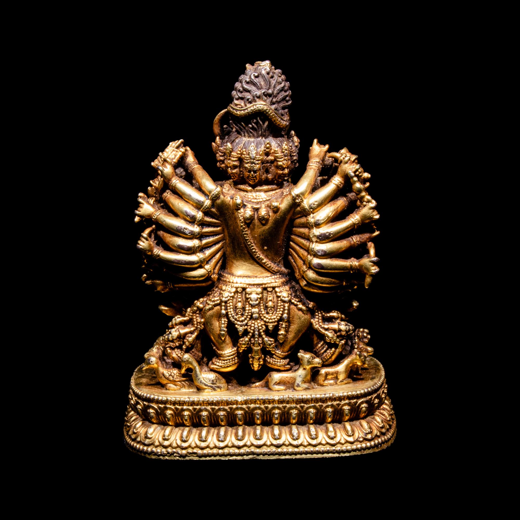A Sino-Tibetan Gilt Silver Figure of Yamantaka 銀鎏金大威德金剛
