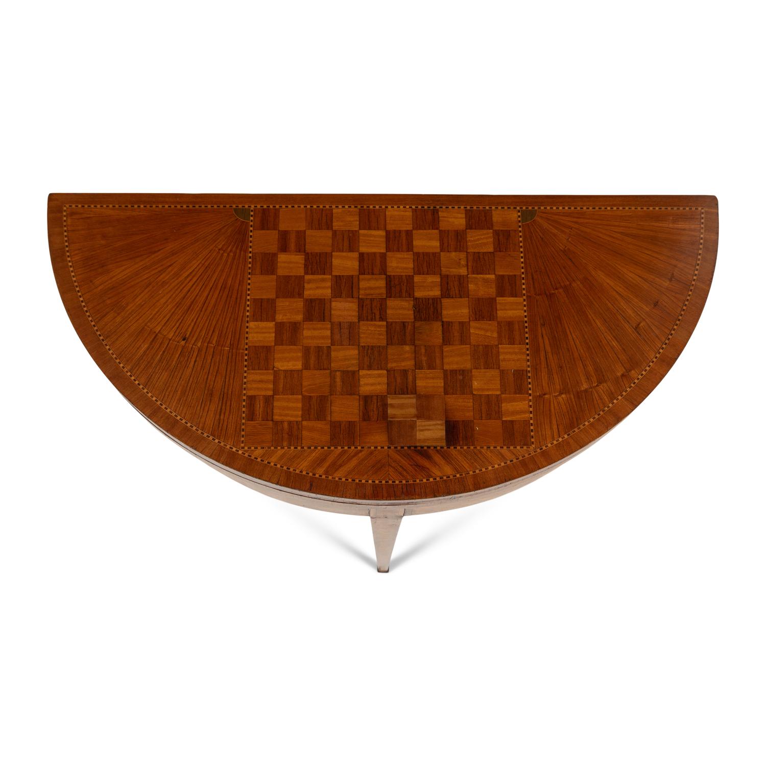 A George III Style Satinwood and Marquetry Game Table